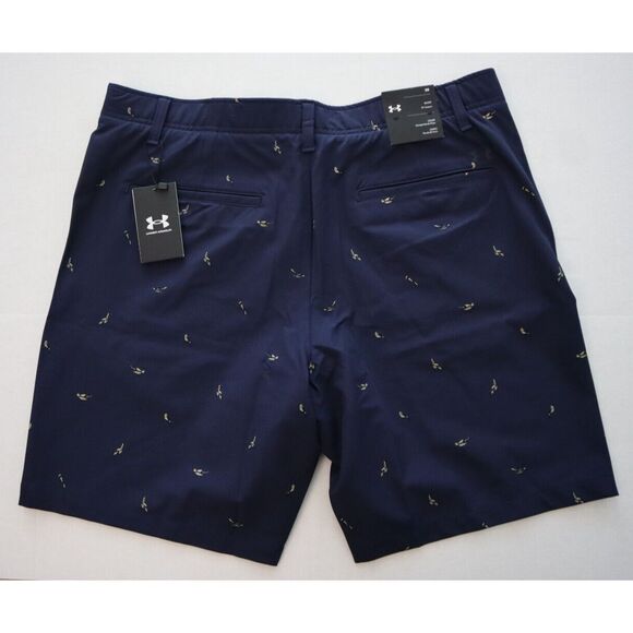 Under Armour 1377303 410 Men's Sz 38 Navy Blue UA Storm Golf Printed Shorts - Picture 2 of 10
